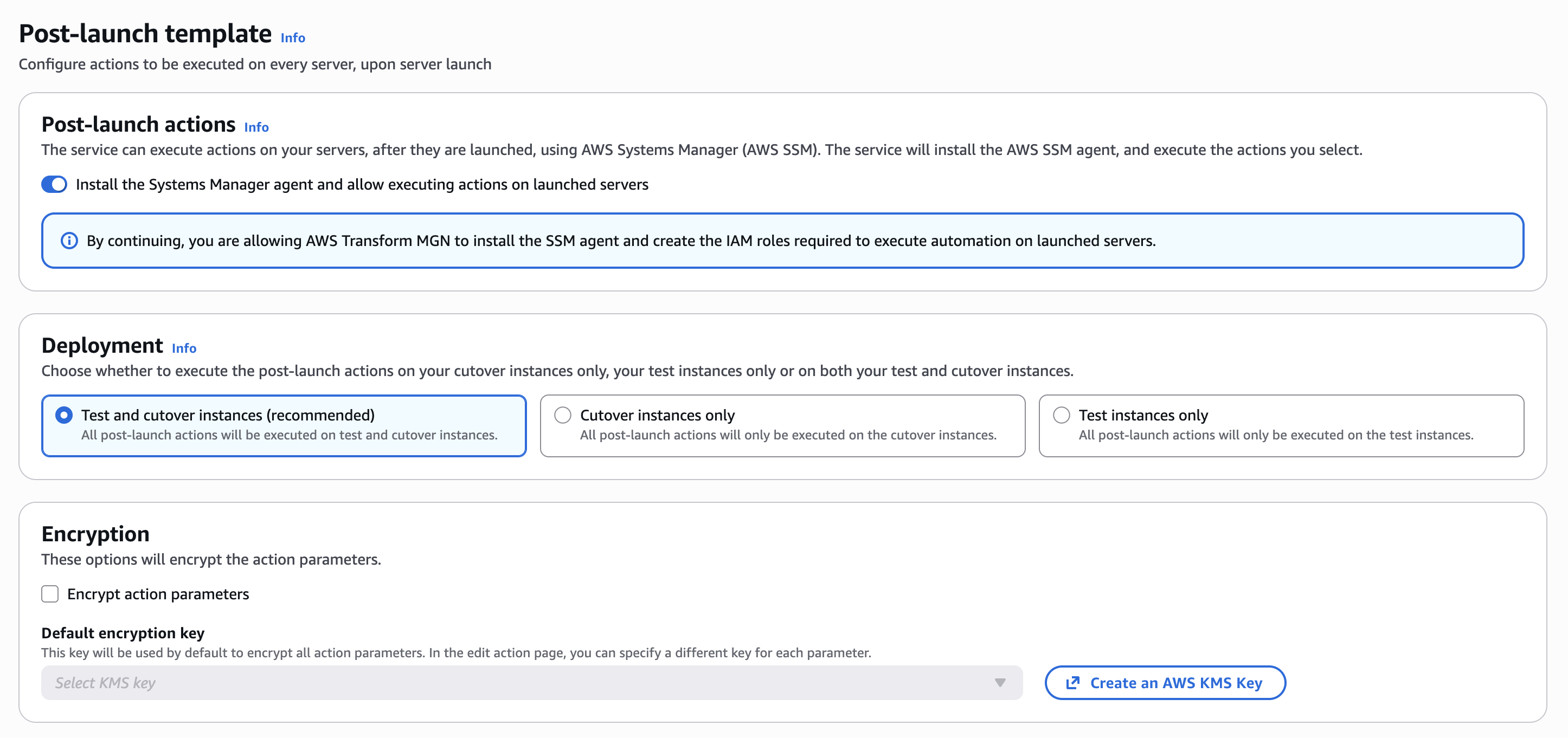 啟用後可以選擇要哪些階段執行 post-launch actions